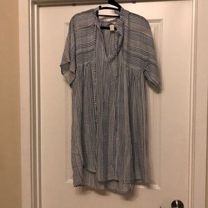 Blue and white stripe dress